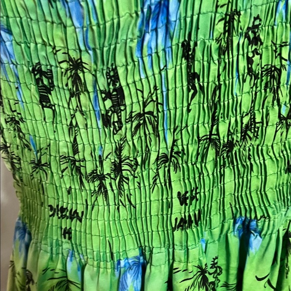 Yeah, Mon Vibrant Palm Print Green Midi Dress - Picture 11 of 17